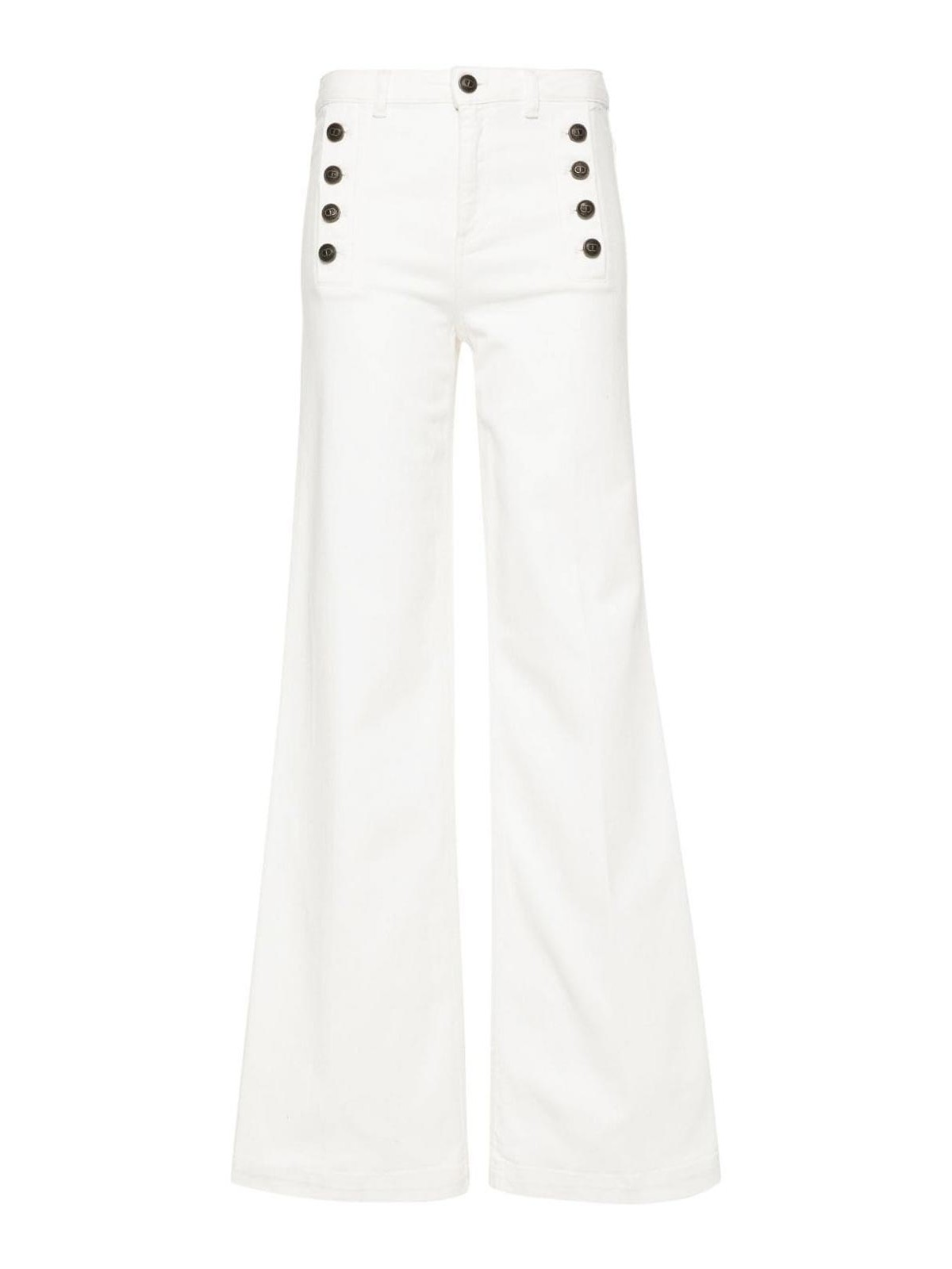 Shop Twinset High Waisted Jeans In White