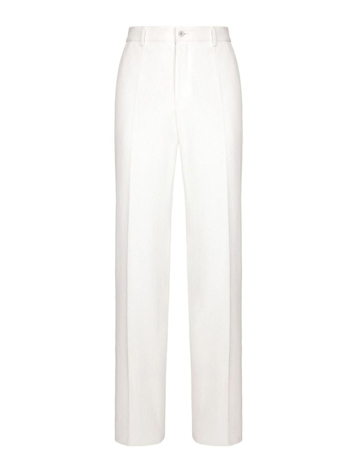 Shop Dolce & Gabbana Straight Leg Trousers In White