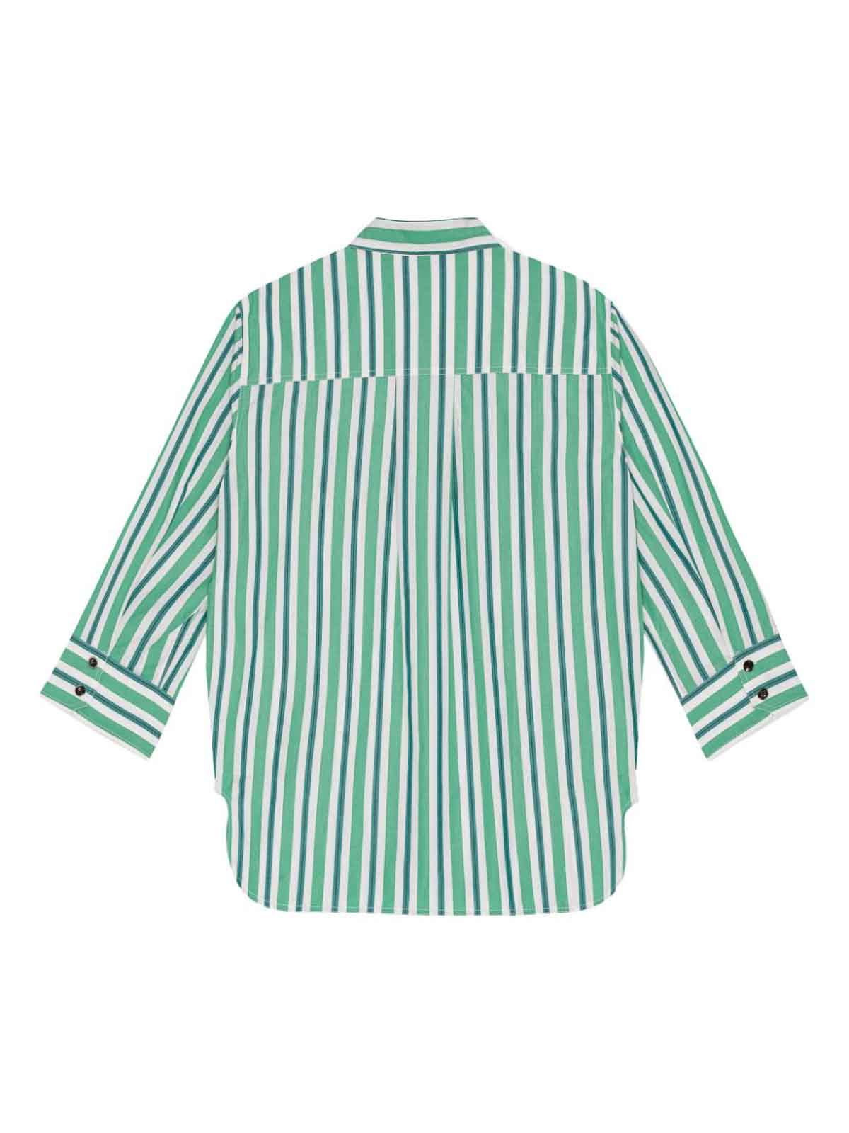 Shop Ganni Camisa - Verde In Green