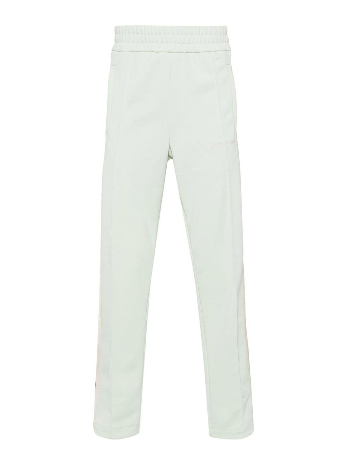 Shop Palm Angels Stripe Detail Trousers In Green