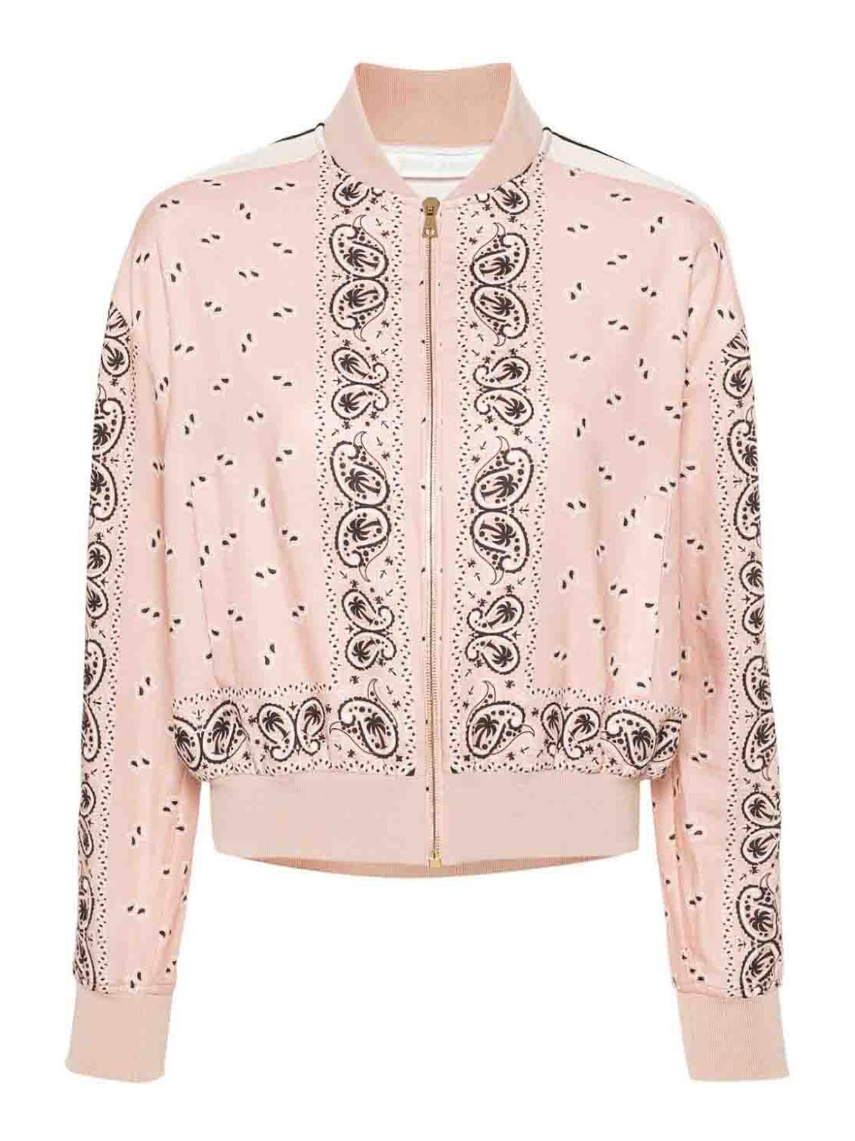 Shop Palm Angels Blush Pink Linen-cotton Blend Jacket In Nude & Neutrals
