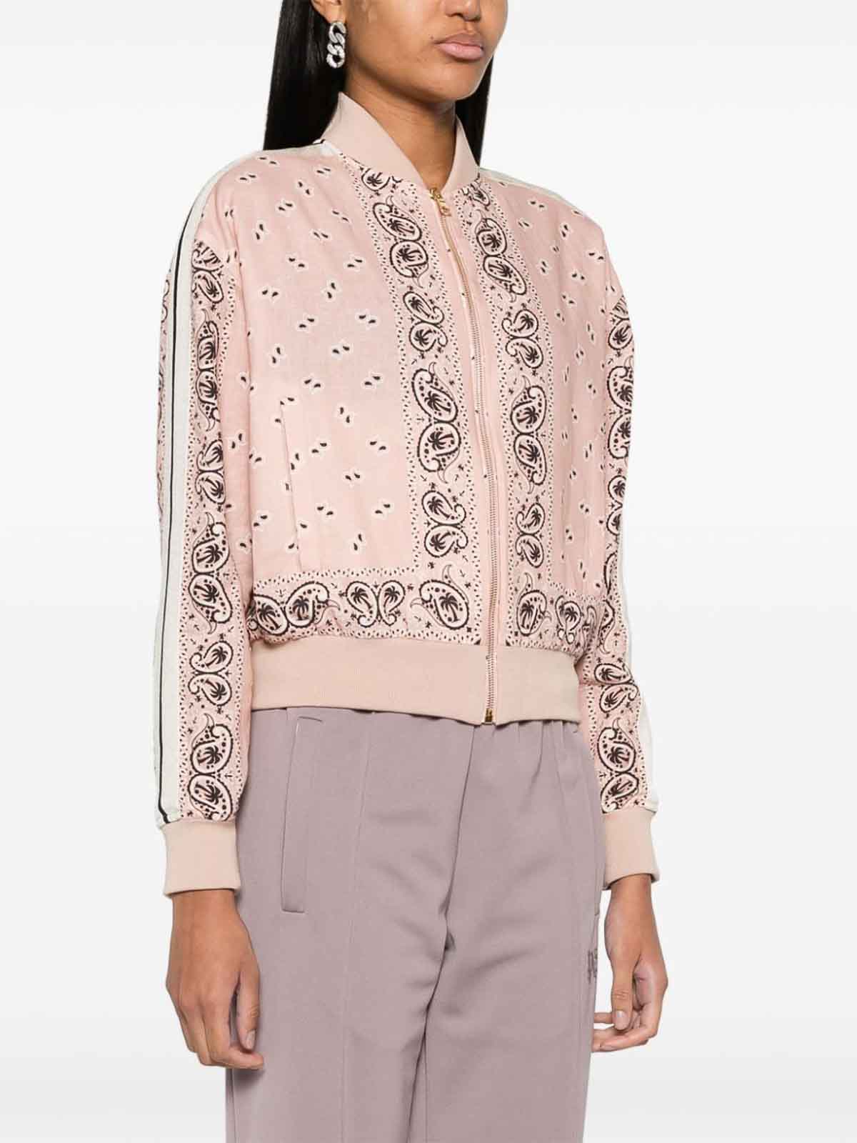 Shop Palm Angels Blush Pink Linen-cotton Blend Jacket In Nude & Neutrals
