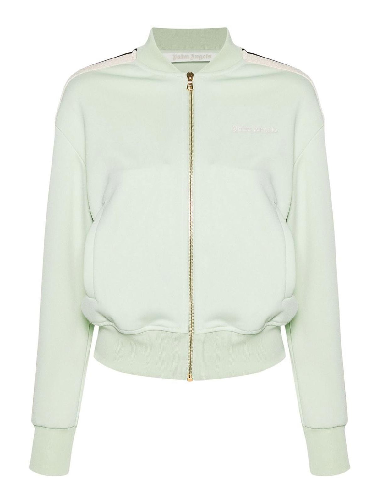 Shop Palm Angels Mint Green Knitted Jacket