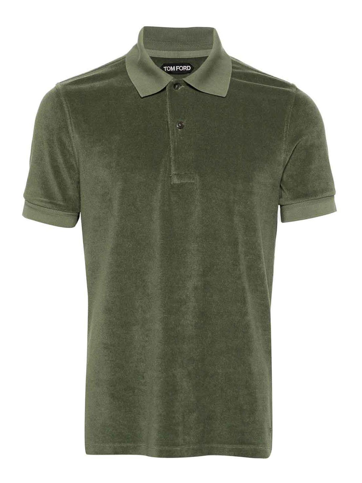 Tom Ford Towelling-effect Cotton Polo Shirt In Green