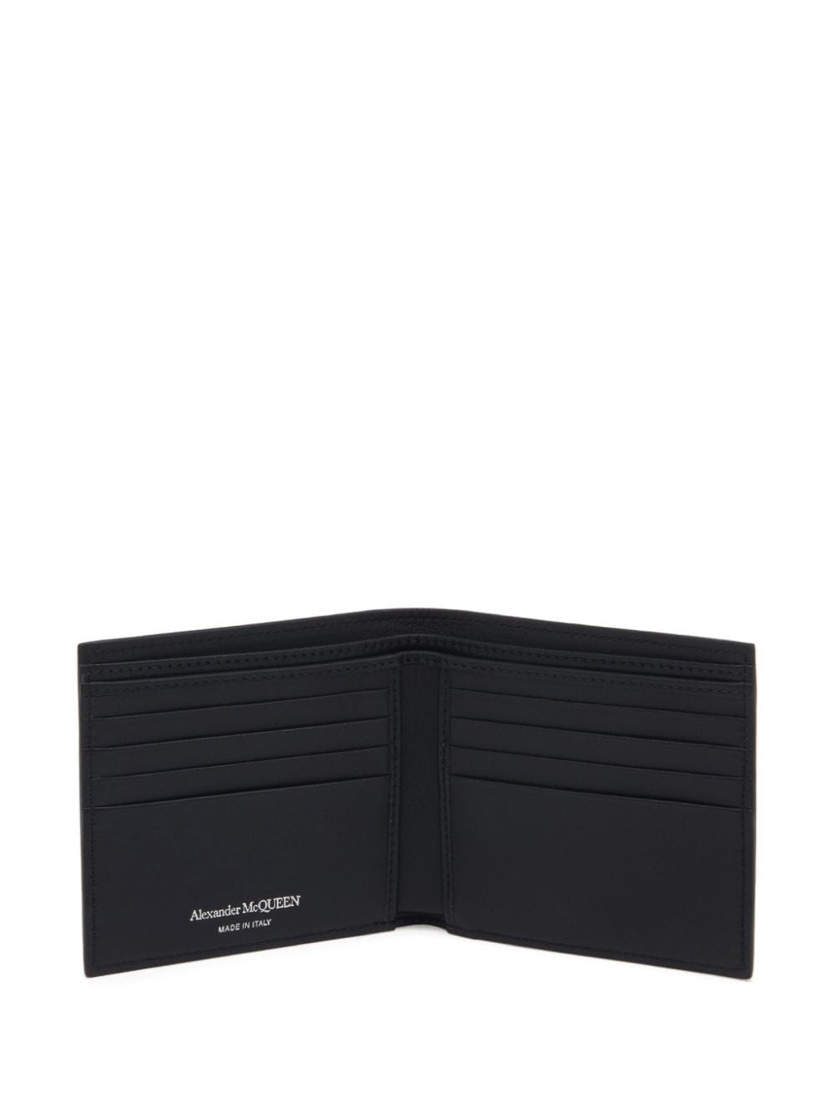 Shop Alexander Mcqueen Black Abstract Pattern Bi-fold Wallet
