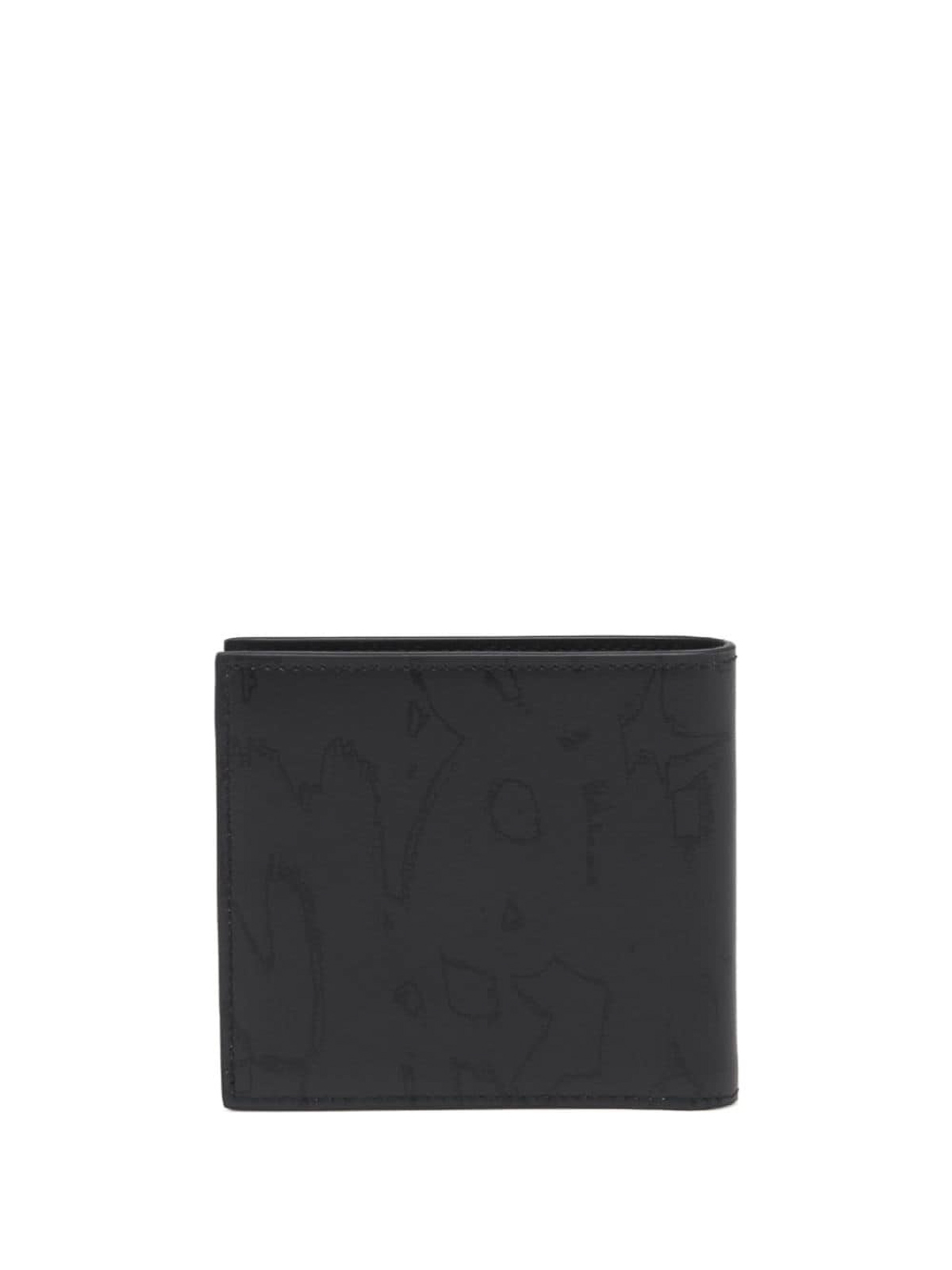 Shop Alexander Mcqueen Black Abstract Pattern Bi-fold Wallet