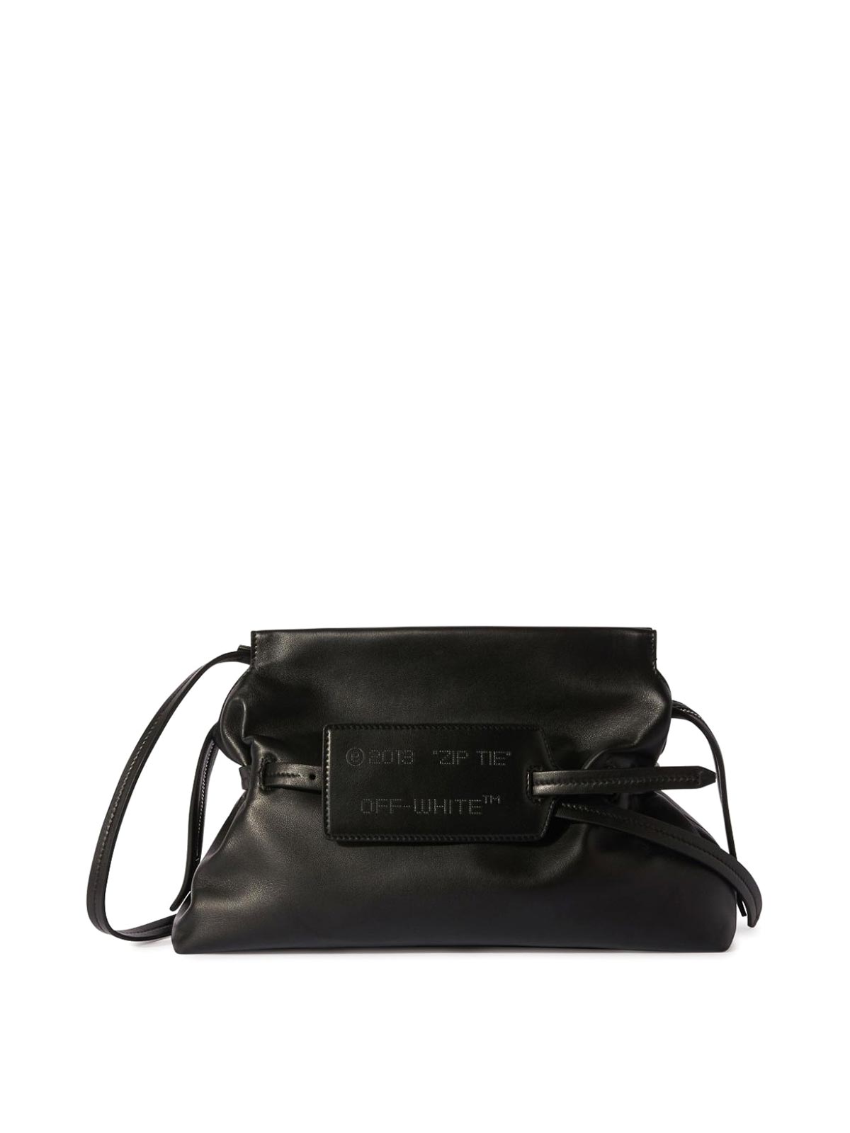 Shop Off-white Zip-tie Label Clutch Bag In Black