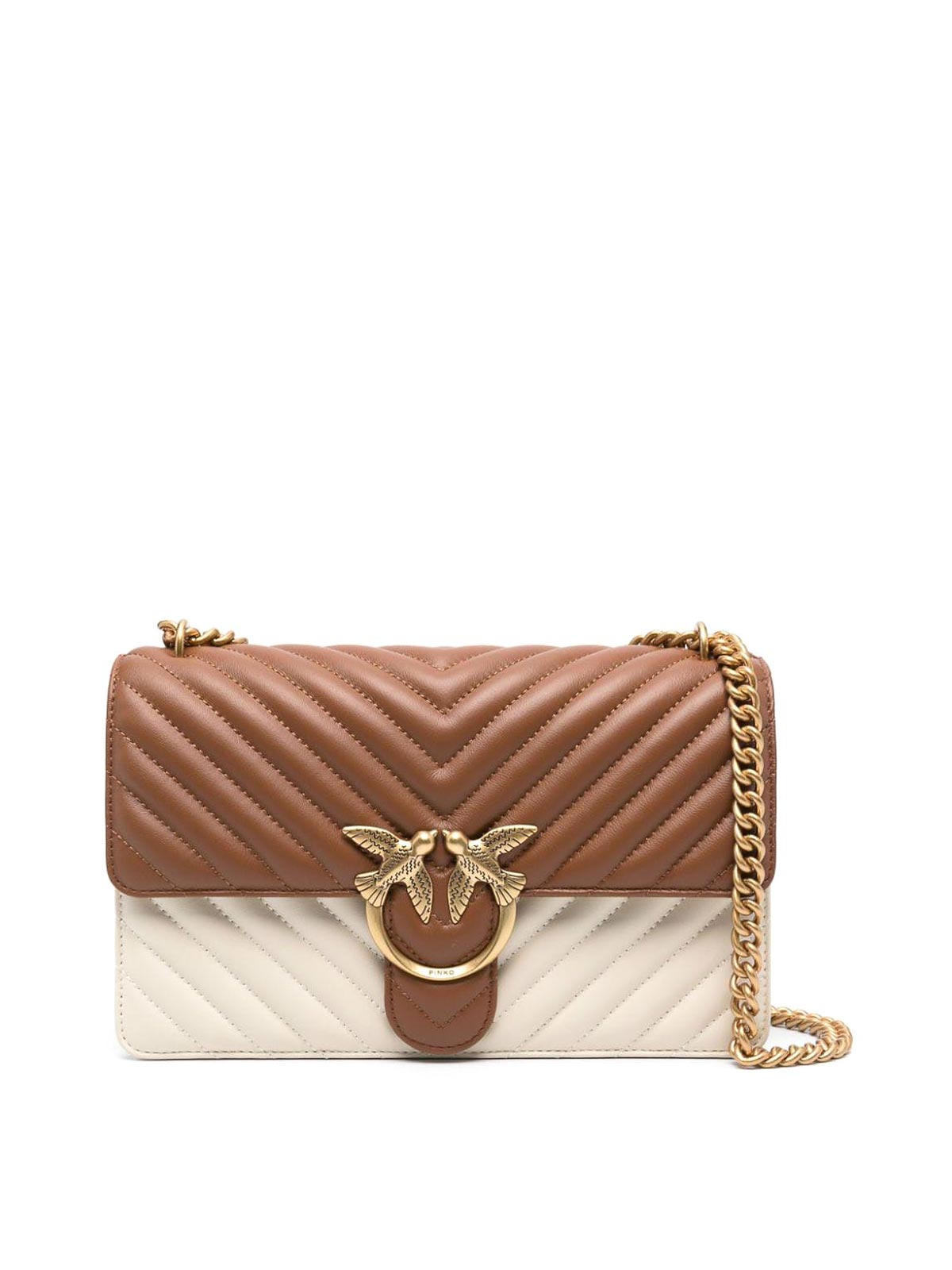Pinko Classic One Love Shoulder Bag In White