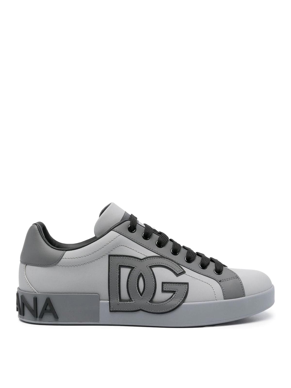 Dolce & Gabbana Sneakers portofino grey paneled embossed