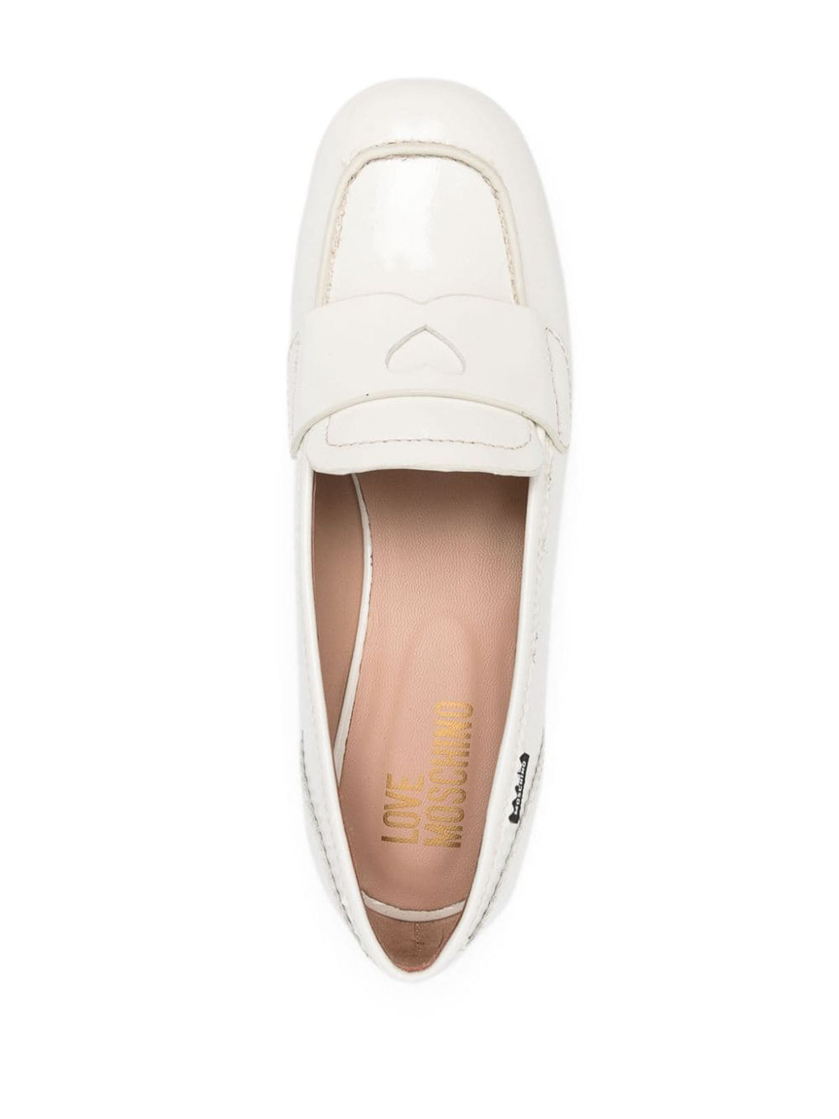 Shop Moschino Loafers With Logo Detail In White