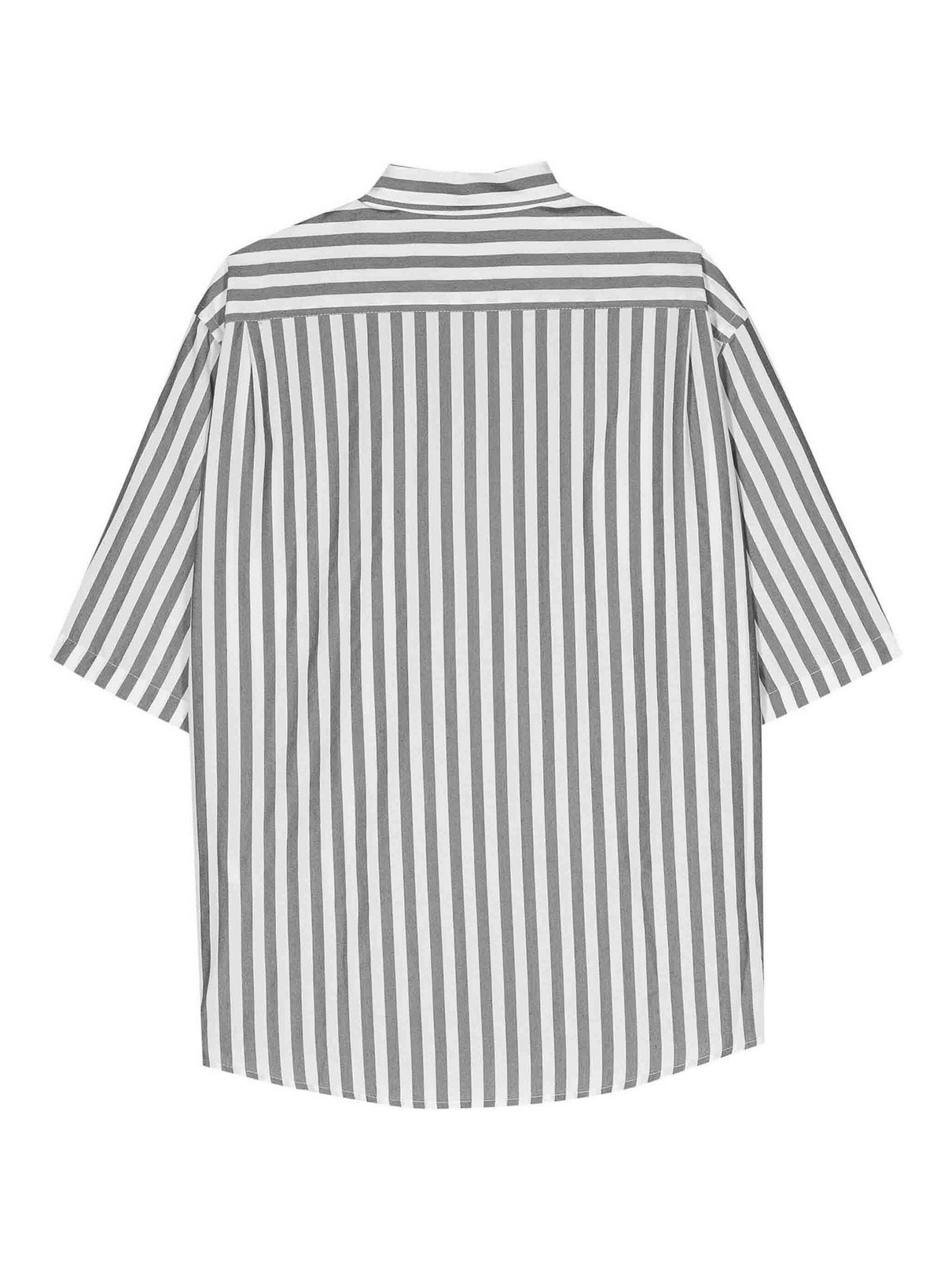 Shop Acne Studios Logo-embroidered Striped Shirt In Black