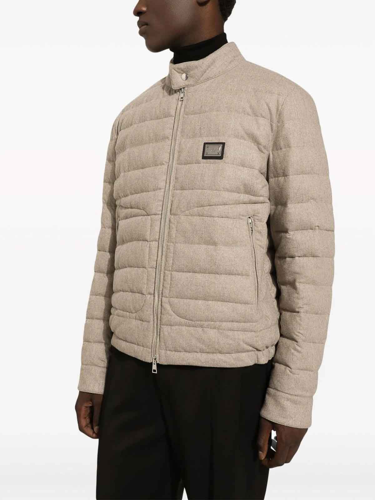 Shop Dolce & Gabbana Cashmere Quilted Jacket In Beige