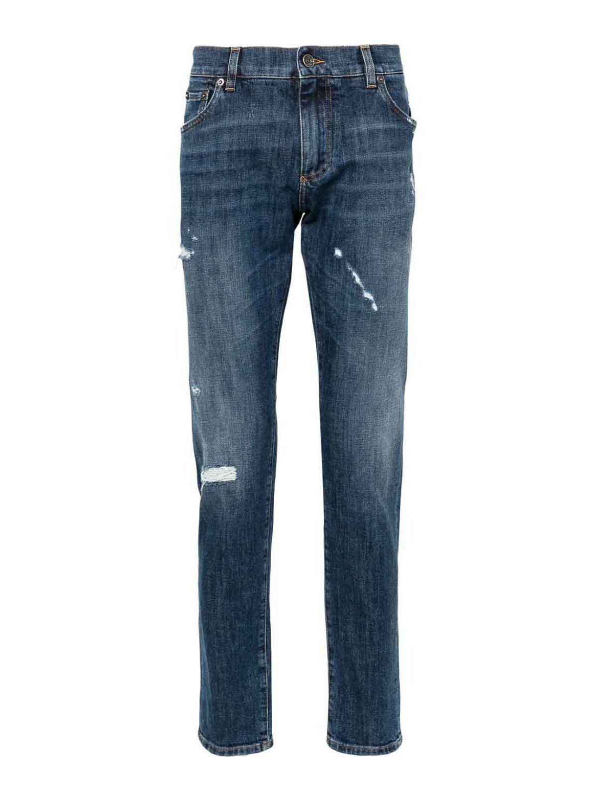 Shop Dolce & Gabbana Lusso 5 Pocket Denim Pants In Dark Wash