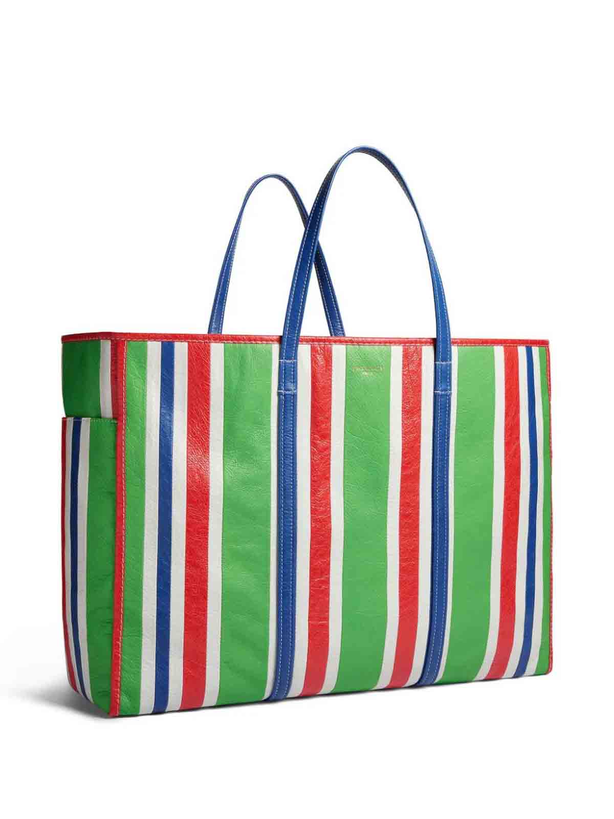 Shop Balenciaga Golden Stripe Tote Bag In Multicolour