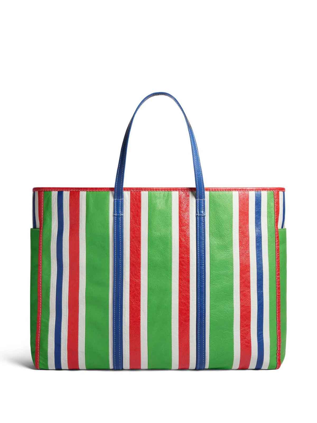 Shop Balenciaga Golden Stripe Tote Bag In Multicolour