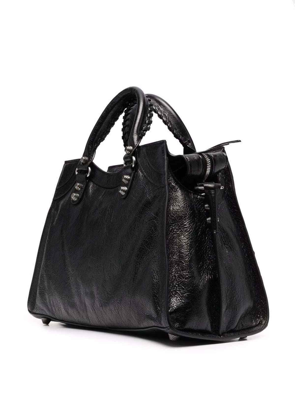 Shop Balenciaga Neo Cagole City Bag In Black