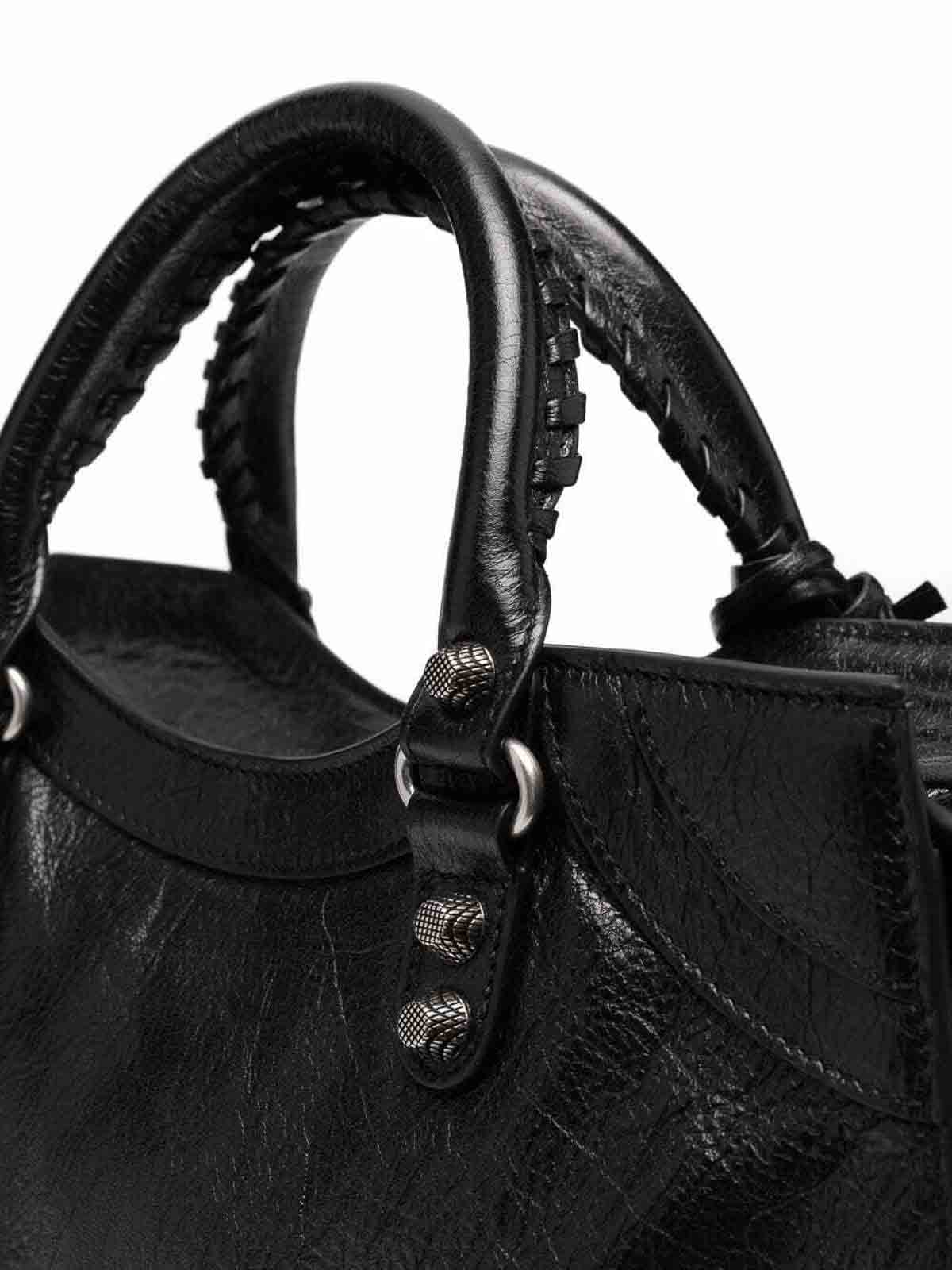 Shop Balenciaga Neo Cagole City Bag In Black