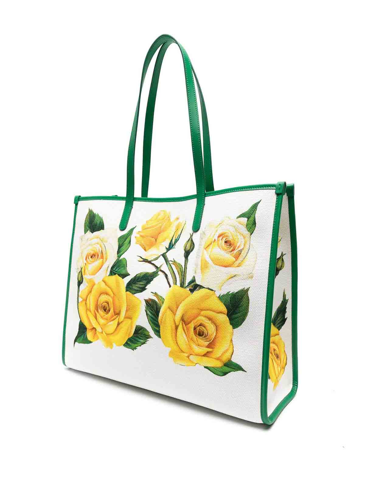 Shop Dolce & Gabbana Rose-print Tote Bag In Multicolour