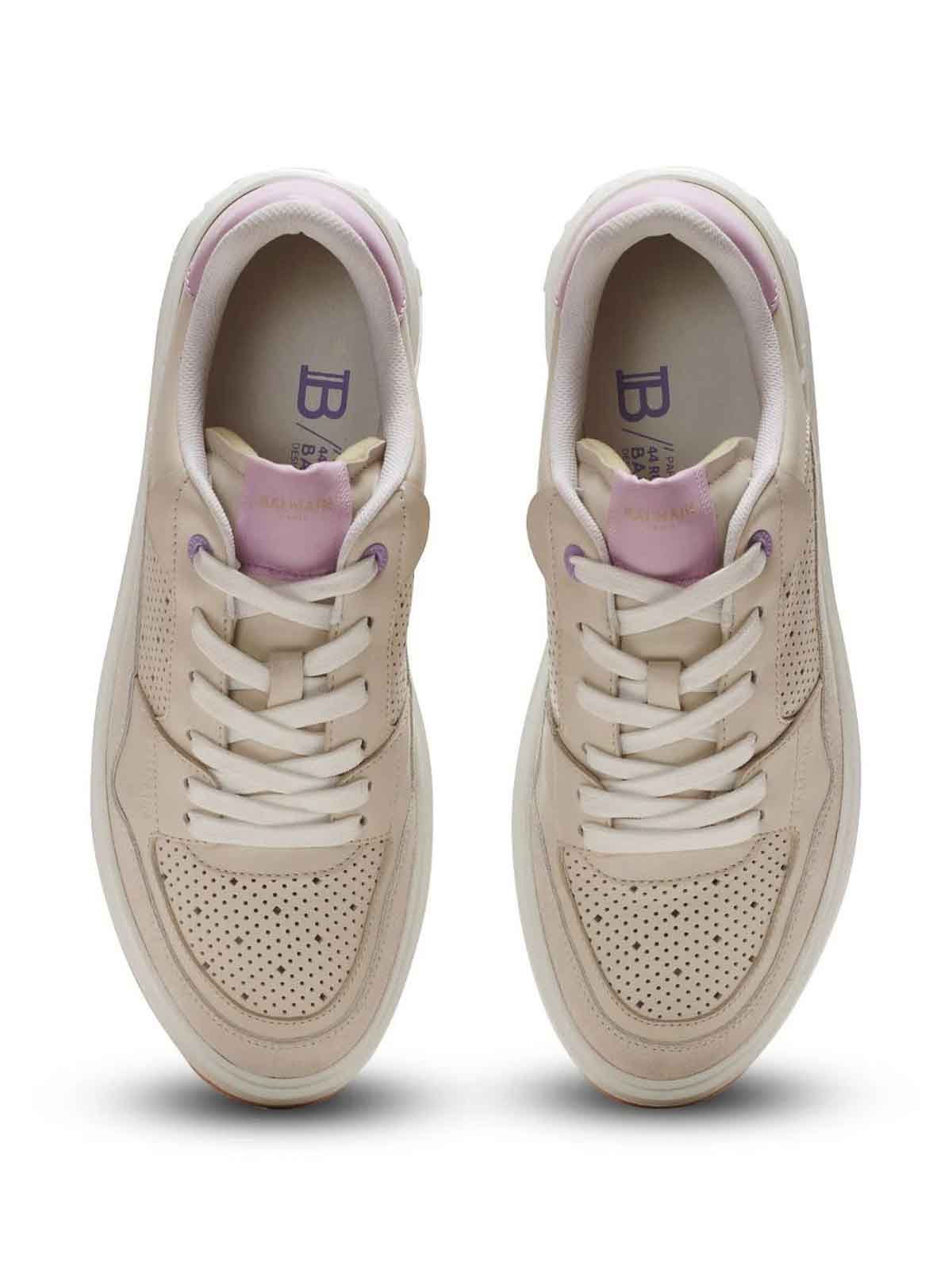 Shop Balmain B-court Flip Sneaker In Beige