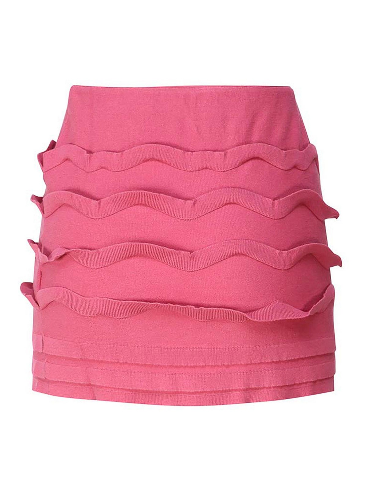 Shop Blumarine Short Stretch Skirt In Nude & Neutrals