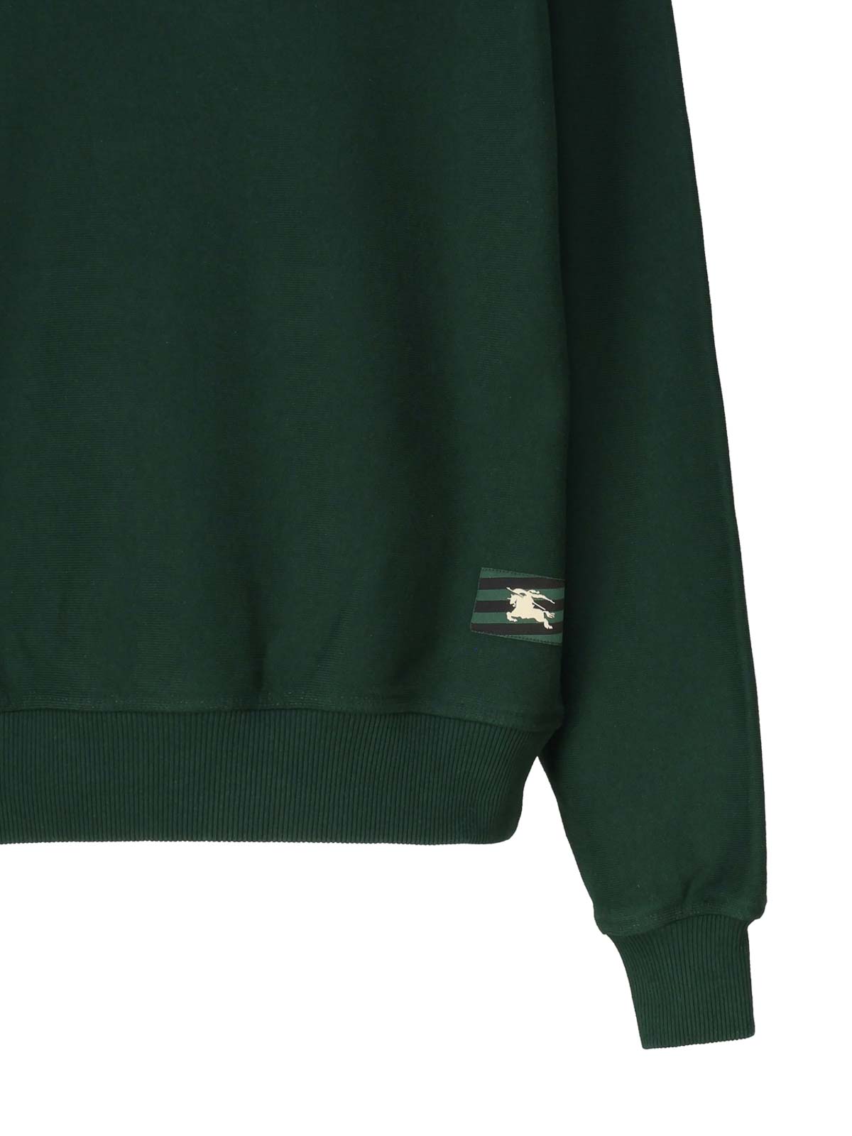 Shop Burberry Cotton Sweatshirt In Dark Green
