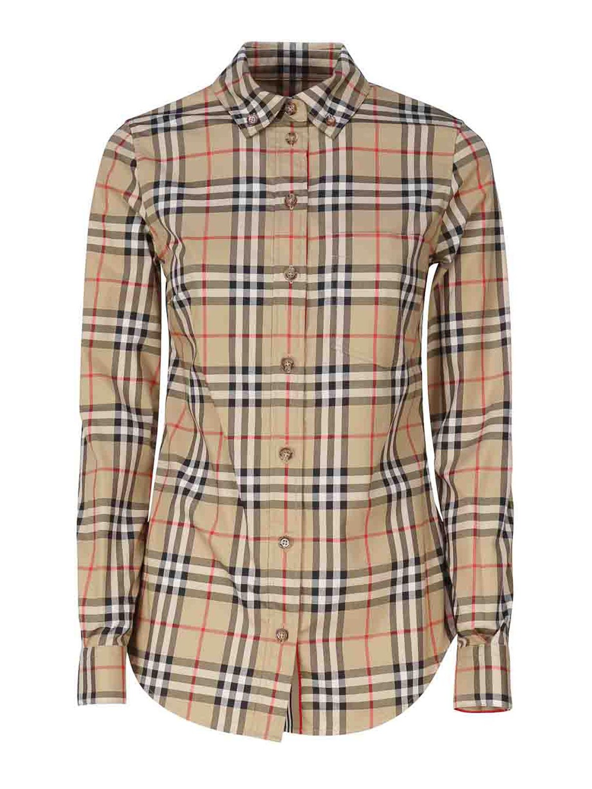 Shop Burberry Shirt With Vintage Check Pattern In Beige