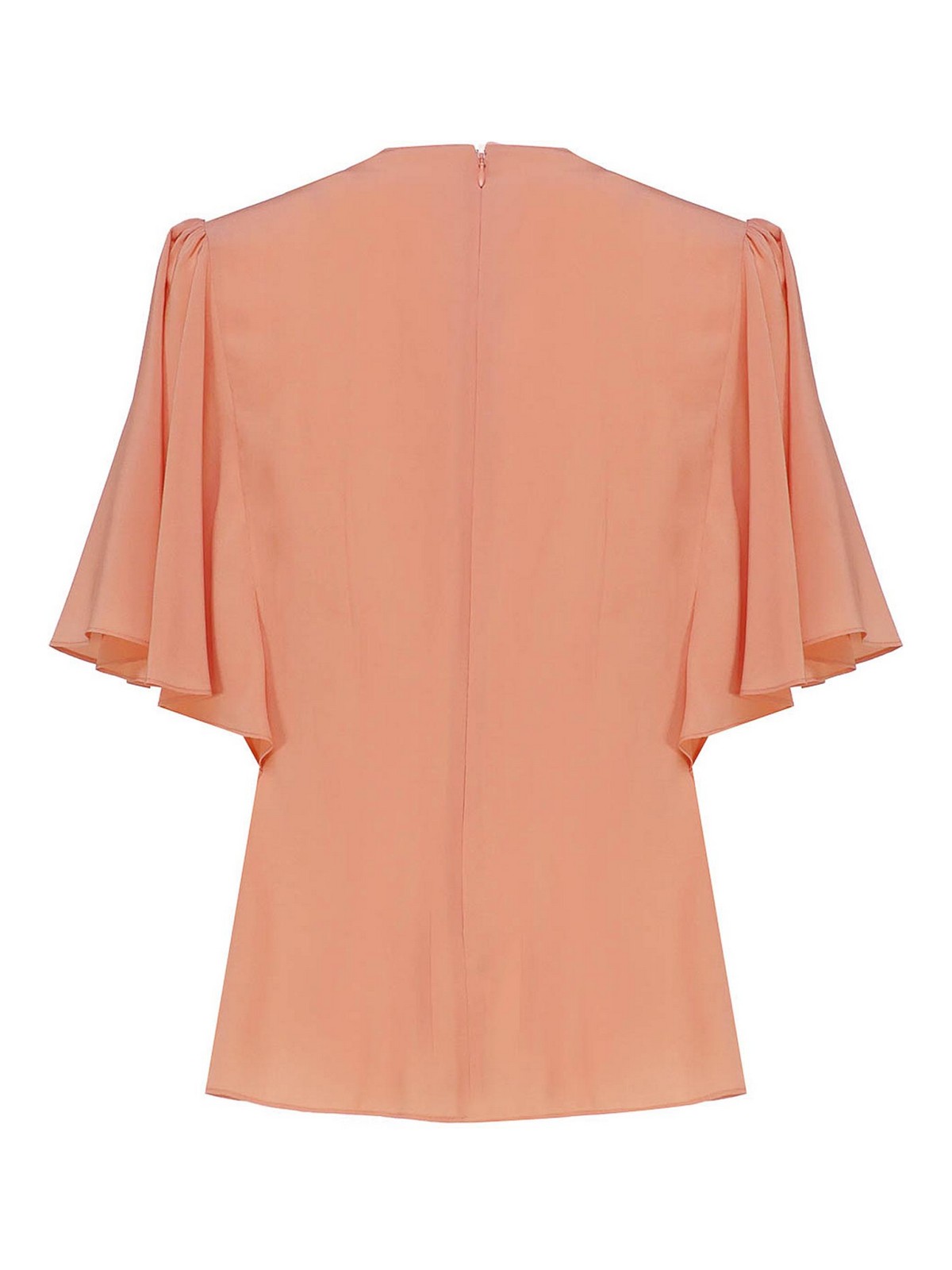 Shop Chloé Top With Cap Sleeves In Nude & Neutrals