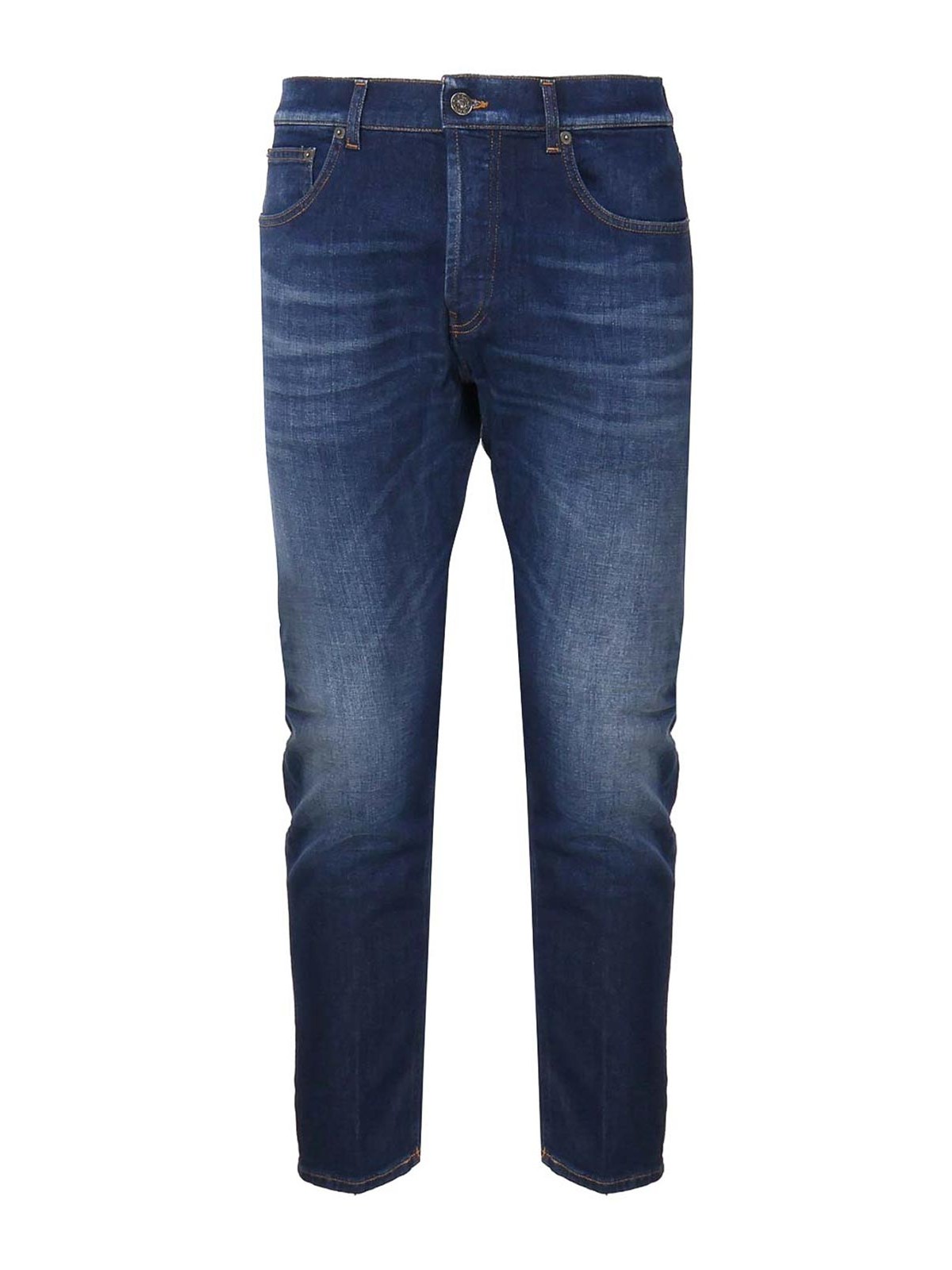 Shop Dondup Cotton Jeans Five Pockets In Cotton Denim In Blue