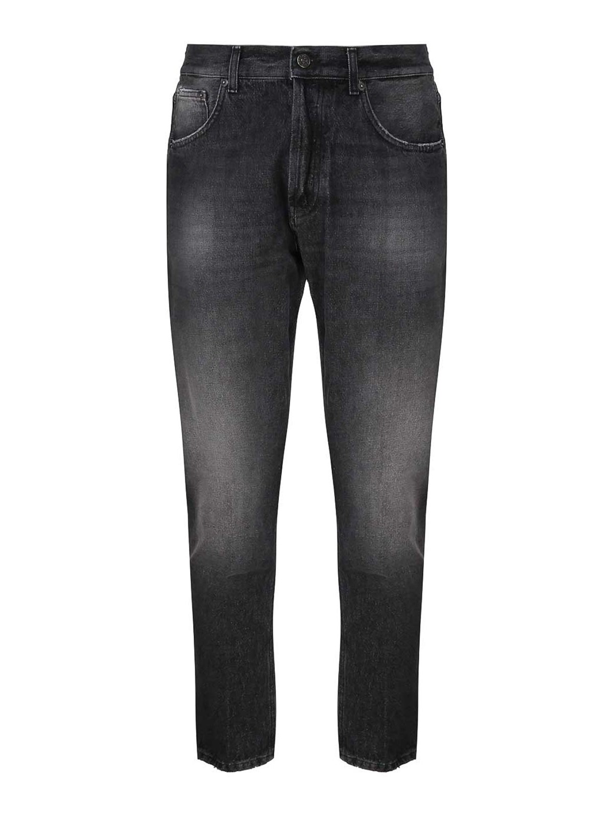 Shop Dondup Denim Cotoon Five Pockets Jeans In Black