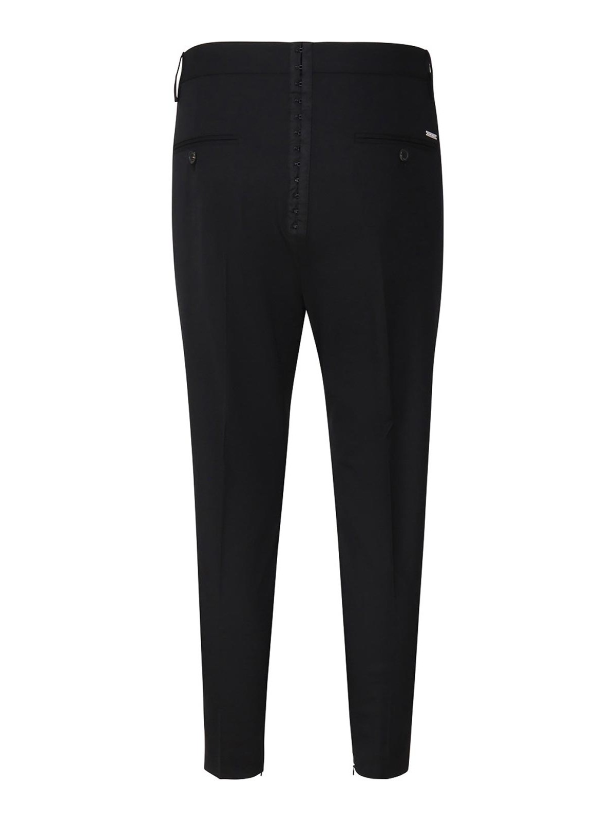 Shop Dsquared2 Stretch Wool Blend Trousers In Black