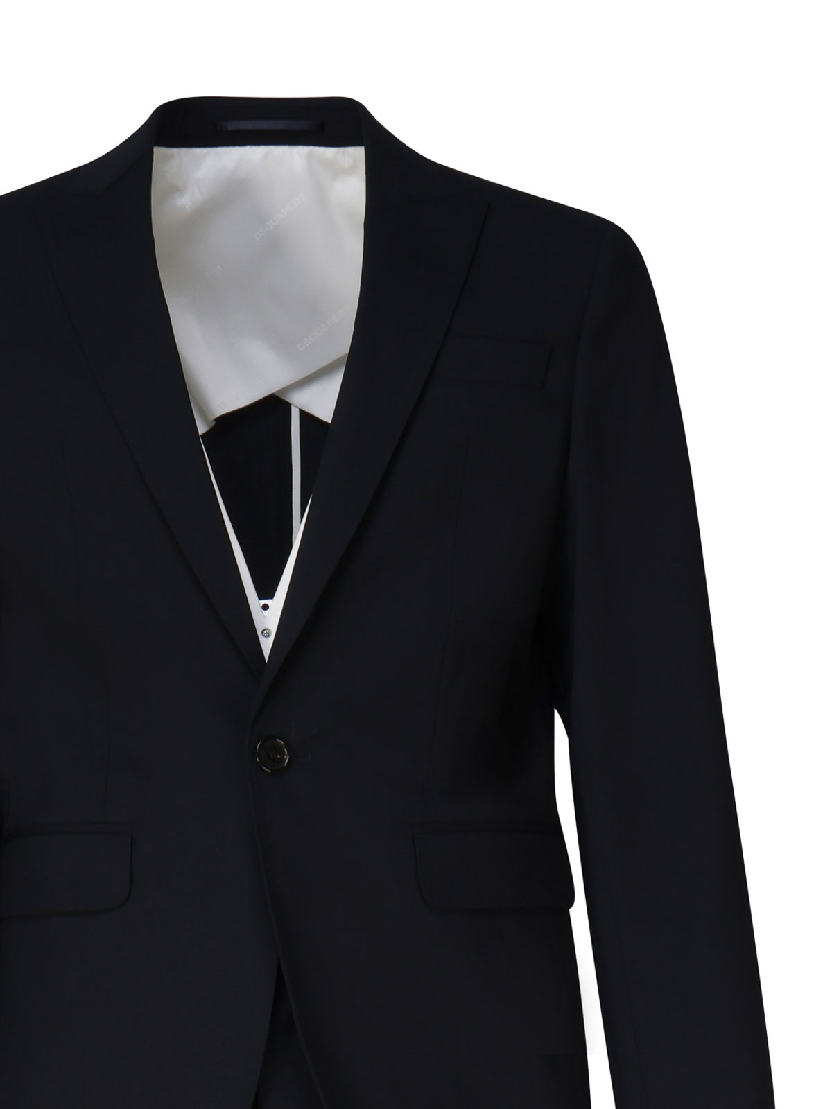 Shop Dsquared2 Stretch Suit Slim Fit Peak Lapels Two-button In Blue