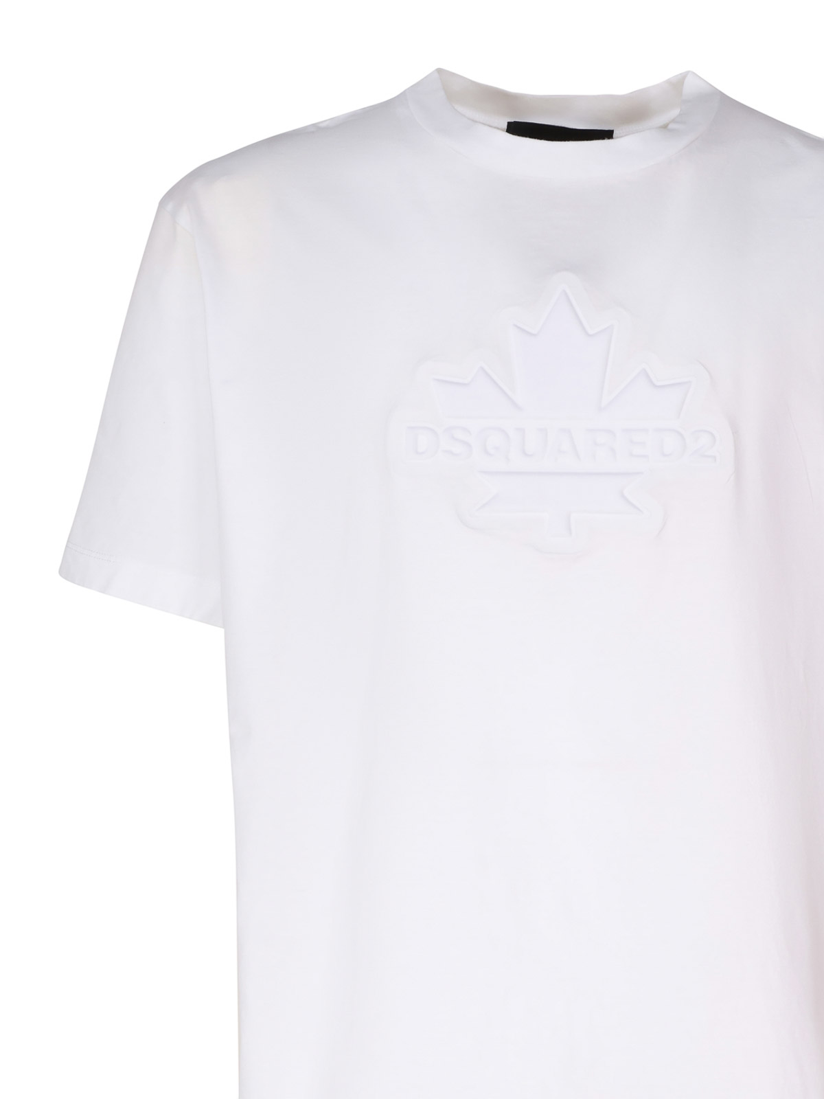 Shop Dsquared2 Leaf Skater Cotton T-shirt In White