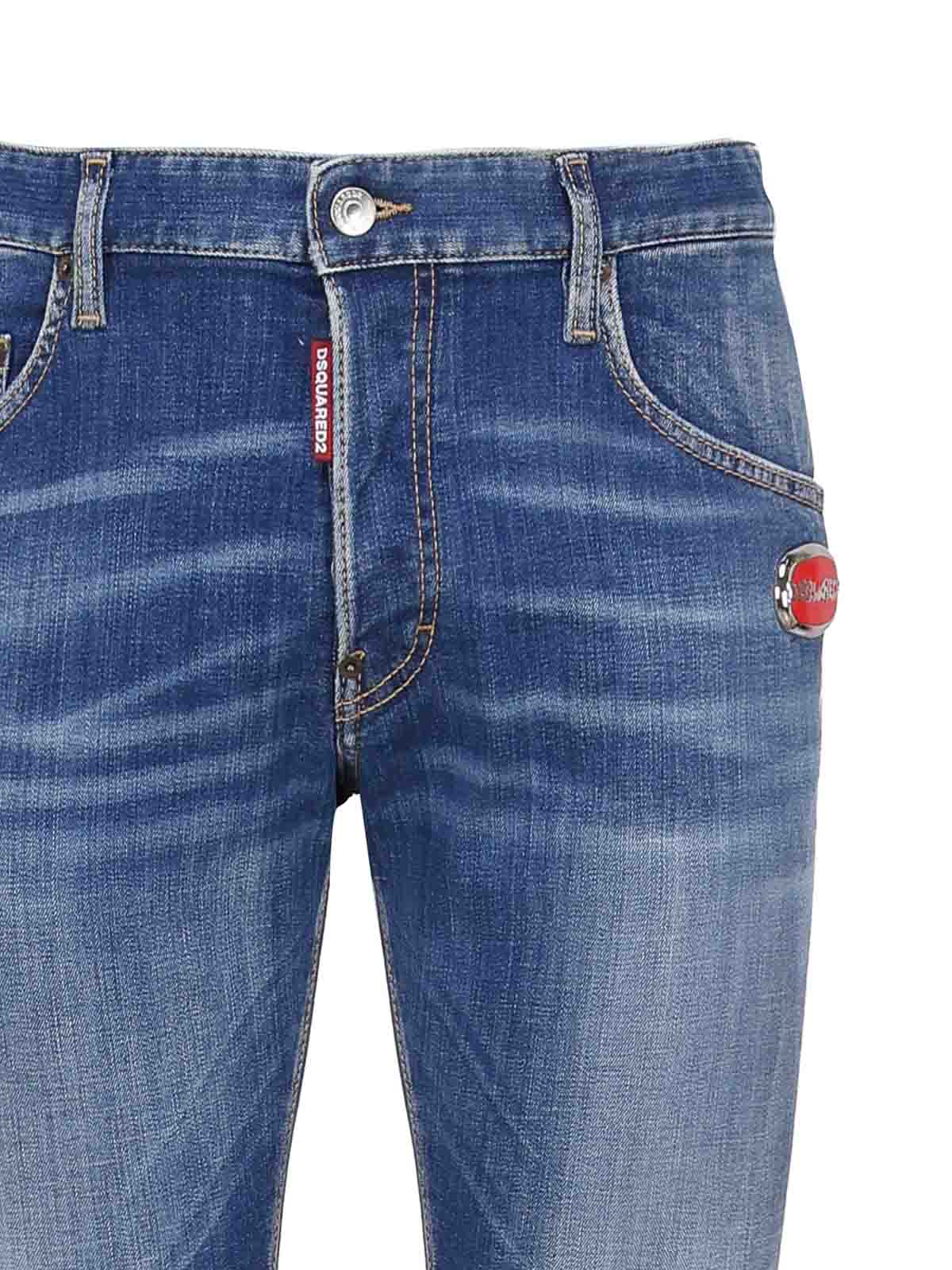 Shop Dsquared2 Five Pockets Jeans In Cotton Denim In Blue