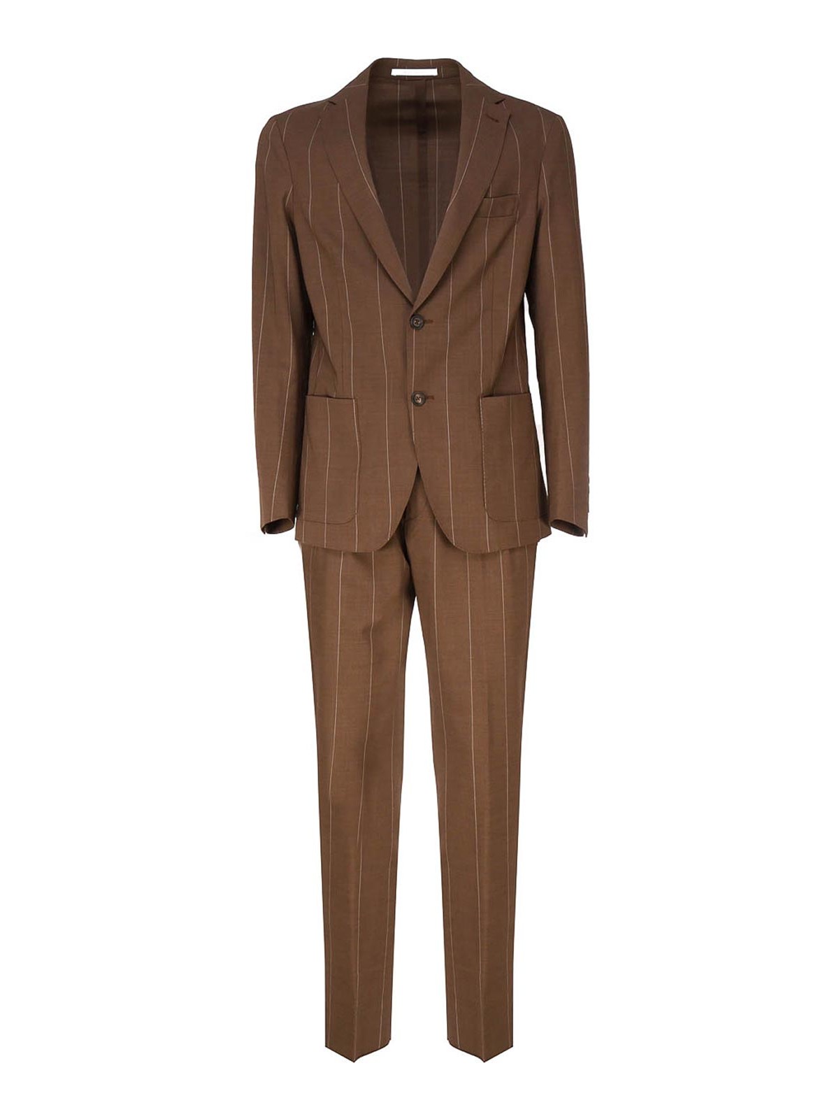 Shop Eleventy Single-breasted Suit In Brown
