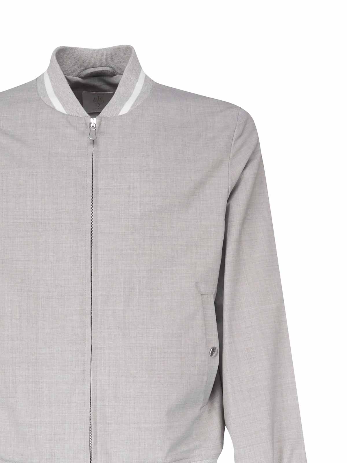 Shop Eleventy Grey Striped Sweater Long Sleeves Pockets
