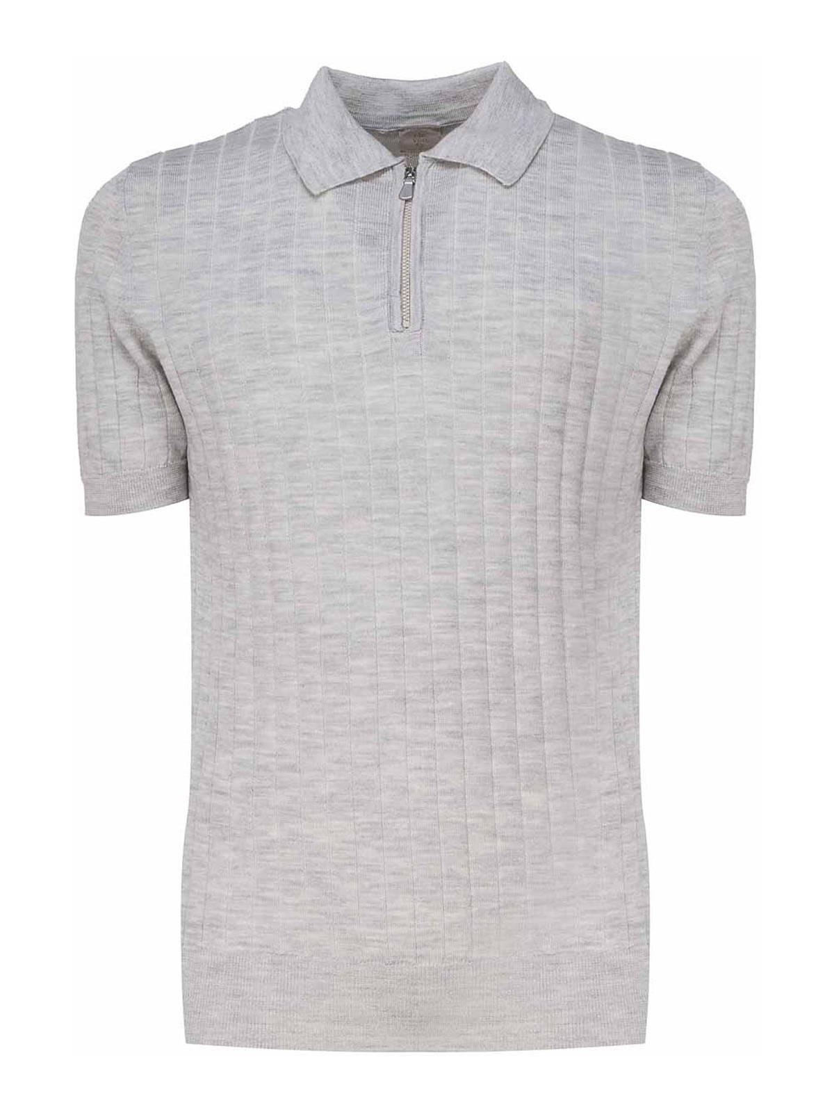 Eleventy Short-sleeved Polo Shirt In Grey