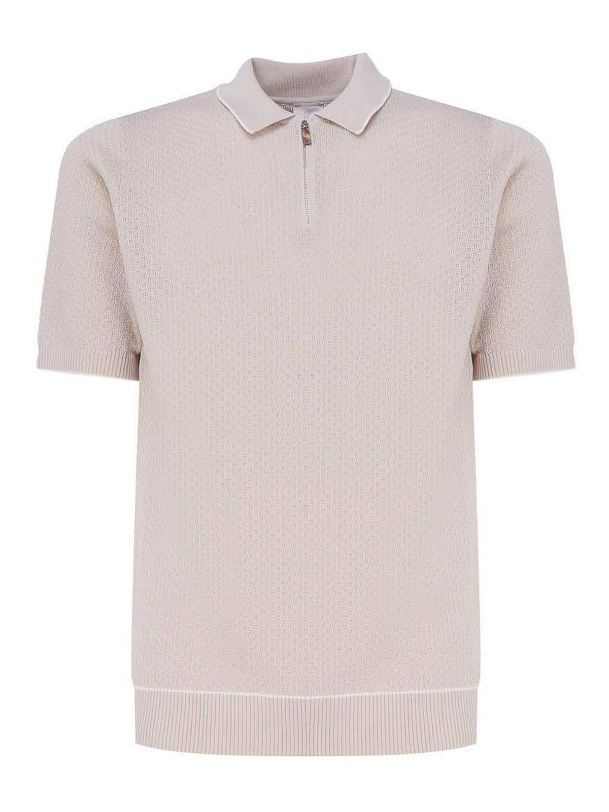 Shop Eleventy Short-sleeved Polo Shirt In Beige