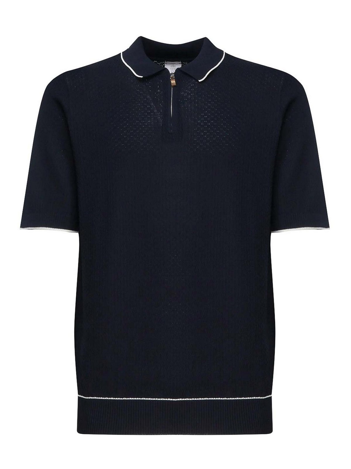 Eleventy Short-sleeved Polo Shirt In Blue