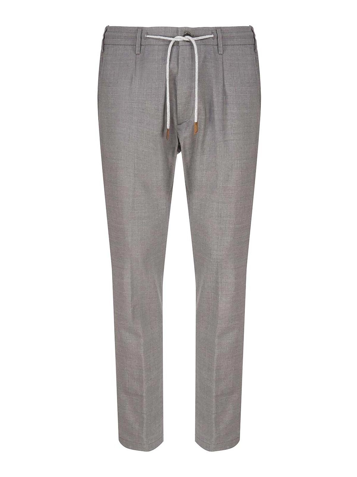 Shop Eleventy Straight Trousers In Grey