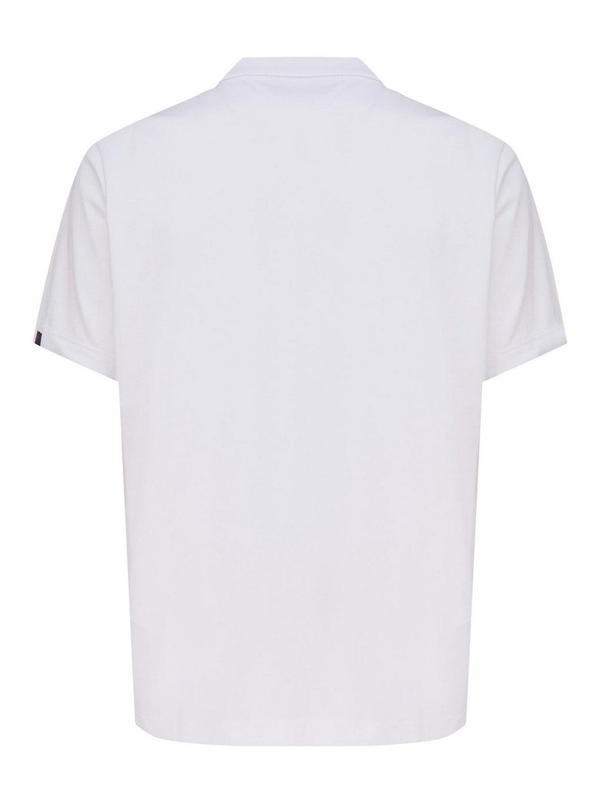 Shop Fay Short-sleeved Polo Shirt In Cotton Jersey In White
