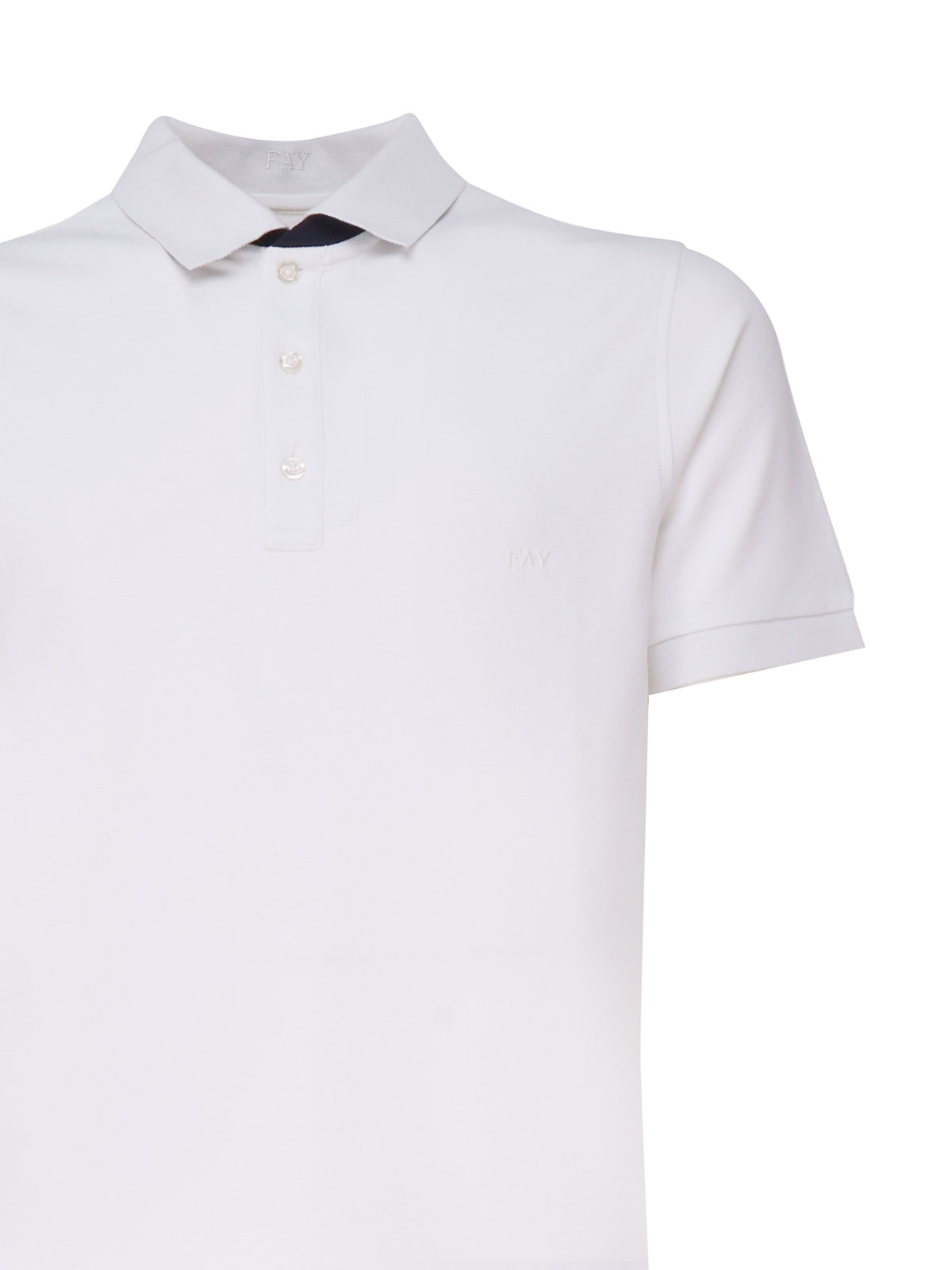 Shop Fay Slim Fit White Polo