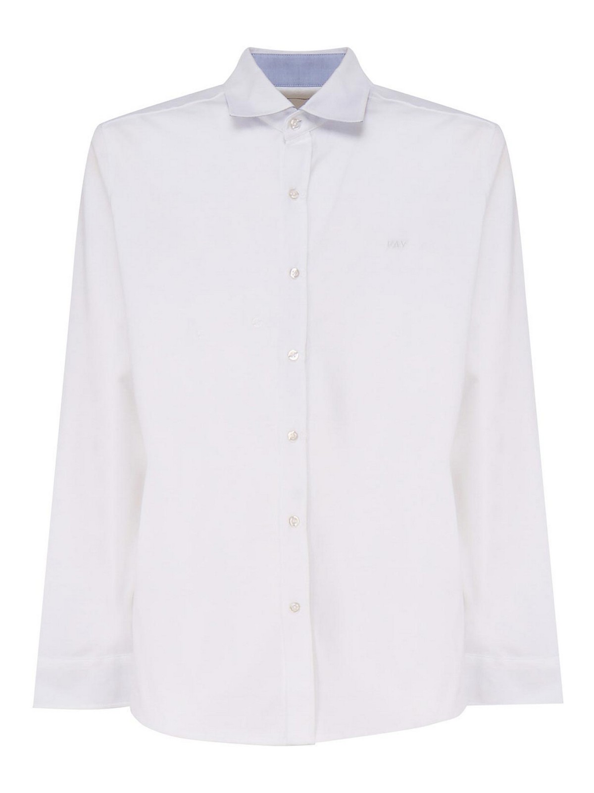 Shop Fay Cotton Shirt With Ton Sur Ton Logo In White