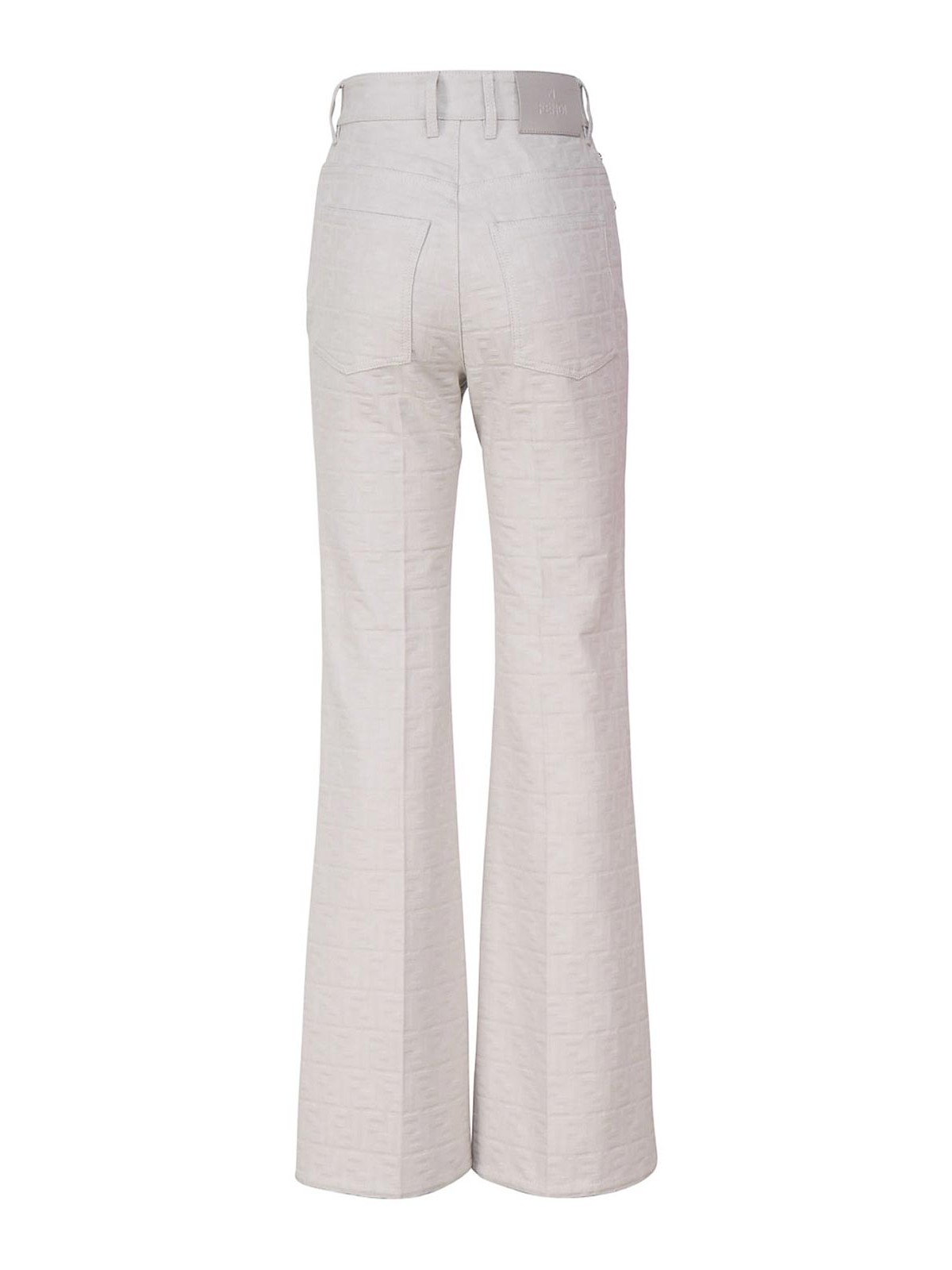 Shop Fendi Grey High-waisted Jeans