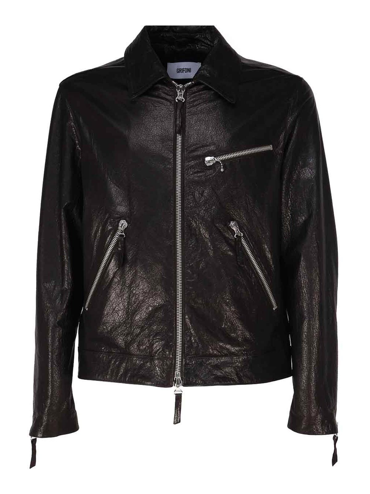 Shop Mauro Grifoni Biker Jacket In Black