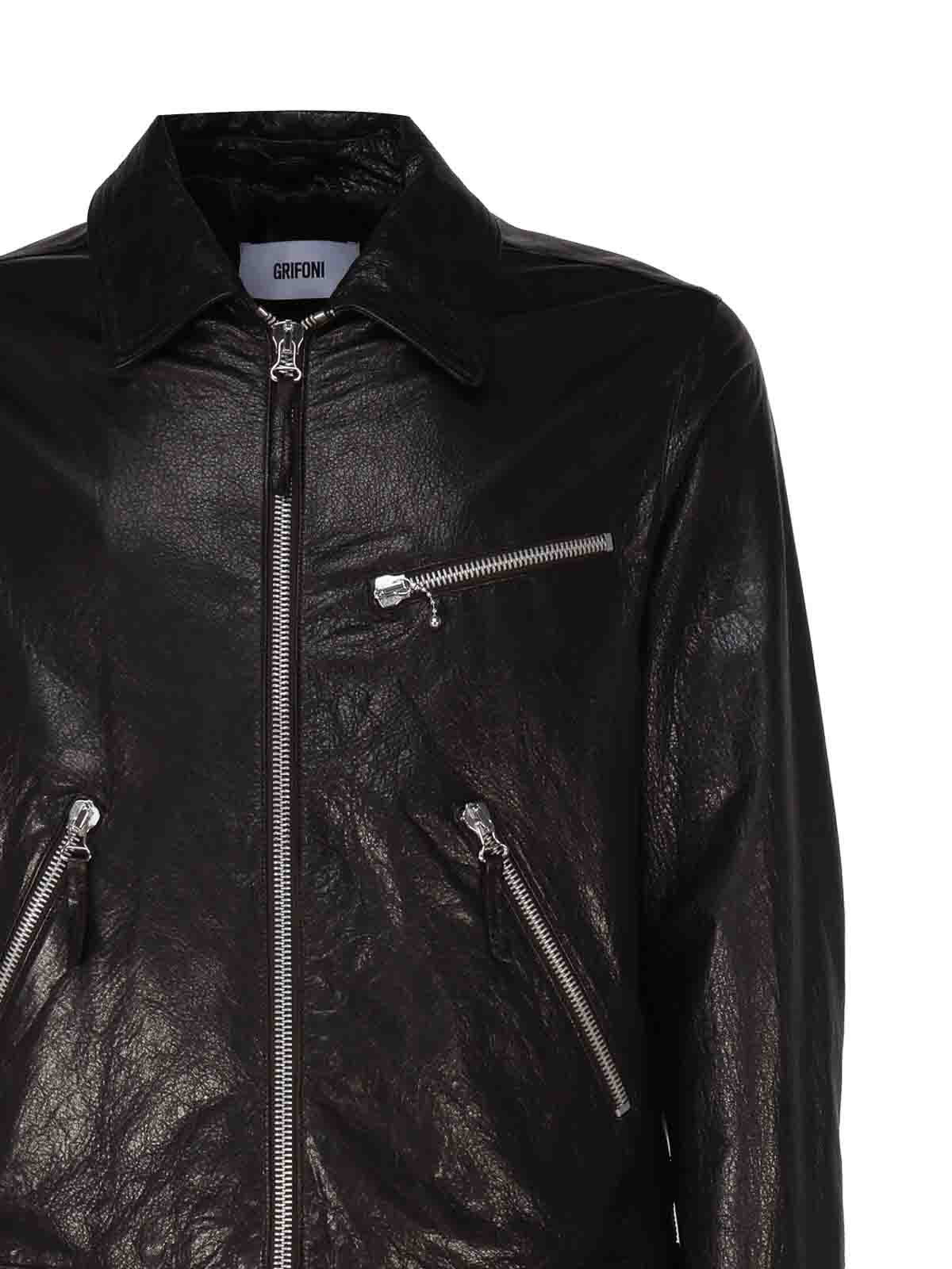 Shop Mauro Grifoni Biker Jacket In Black