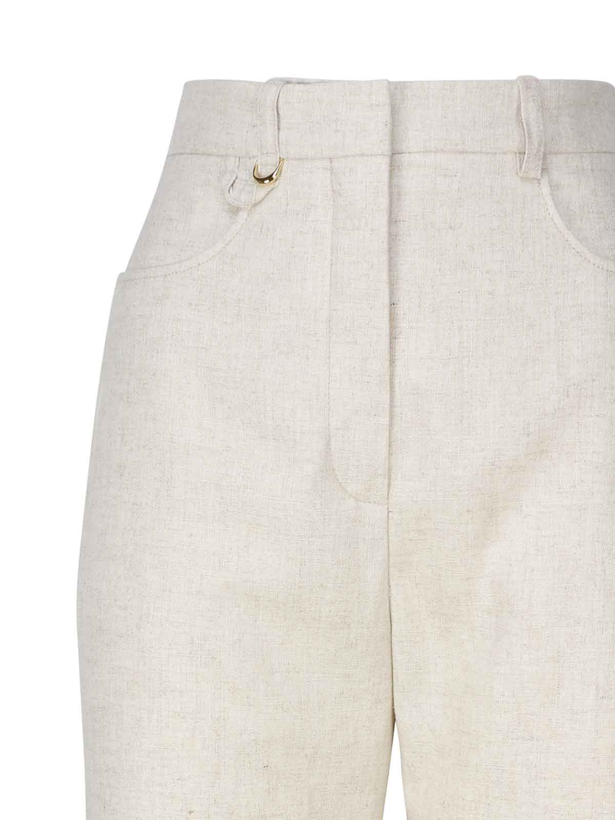 Shop Jacquemus Le Pantalon Sauge Flared Trousers In Beige