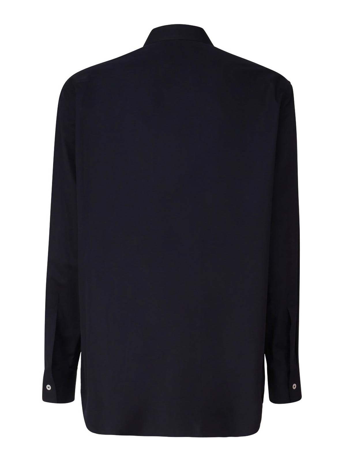 Shop Jil Sander Long-sleeved Straight-cut Cotton Shirt In Blue