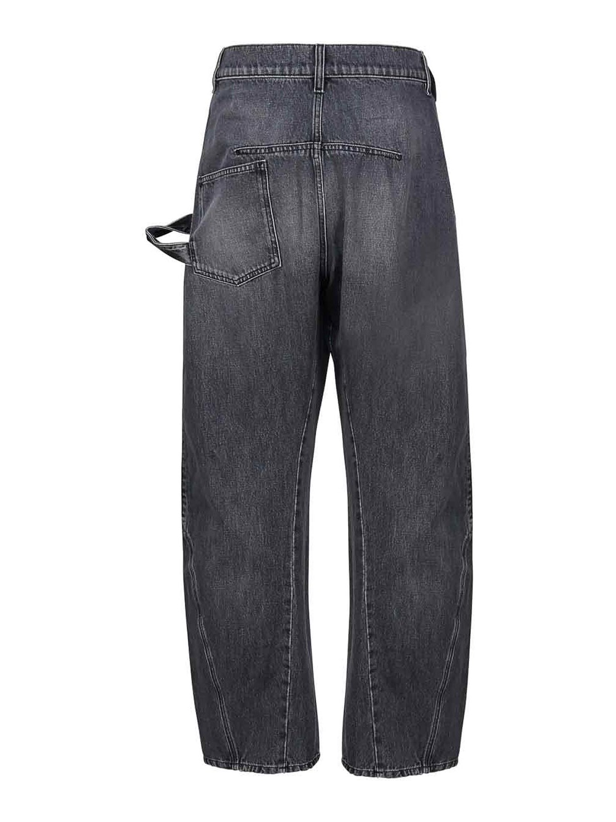 Shop Jw Anderson Oversized Wide Leg Jeans In Grey