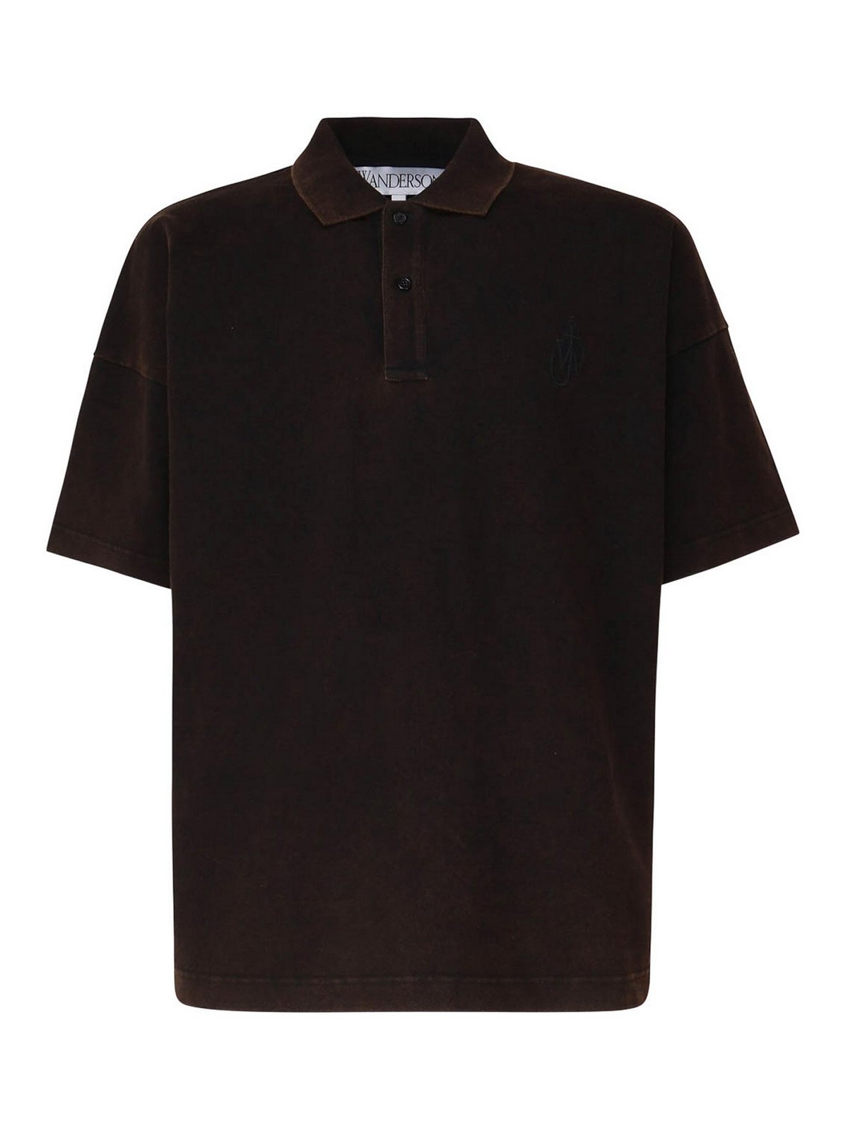 Jw Anderson Anchor Polo Shirt In Brown