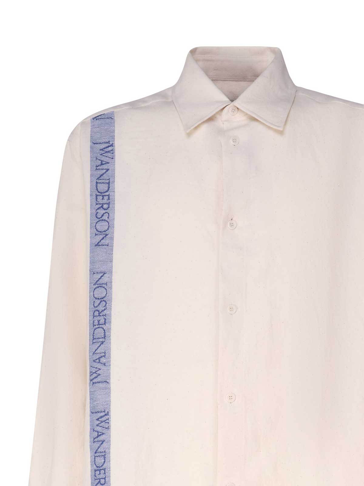 Shop Jw Anderson Shirt With Anchor Embroidery In White